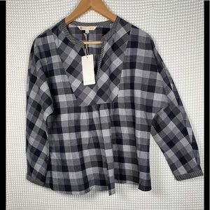 Relished gray black cotton top women size S